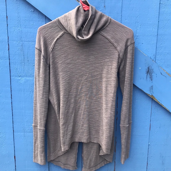 Free People Split Back Turtleneck - Stone XS - Picture 2 of 4